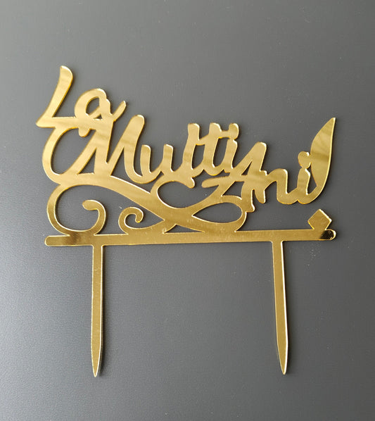 Insert tort Happy Birthday – Oglindă aurie-infinit