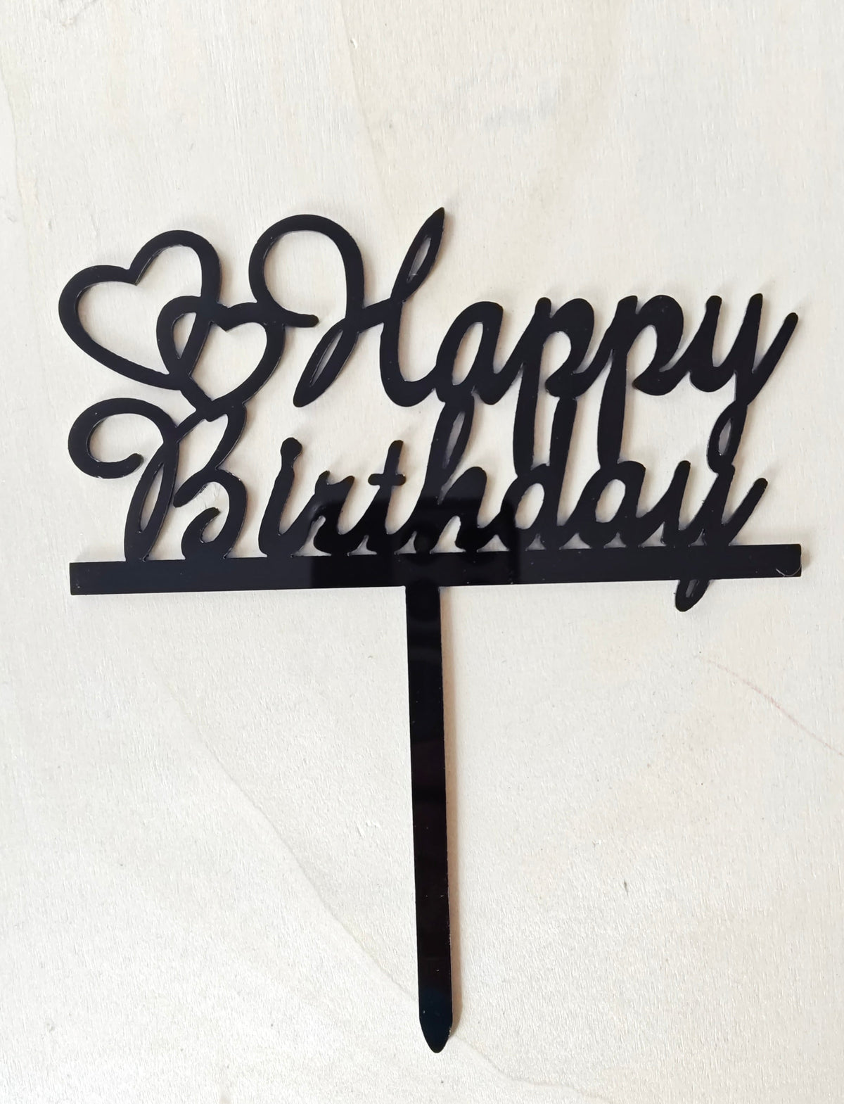 Insert pentru tort – Happy Birthday, negru oglindă