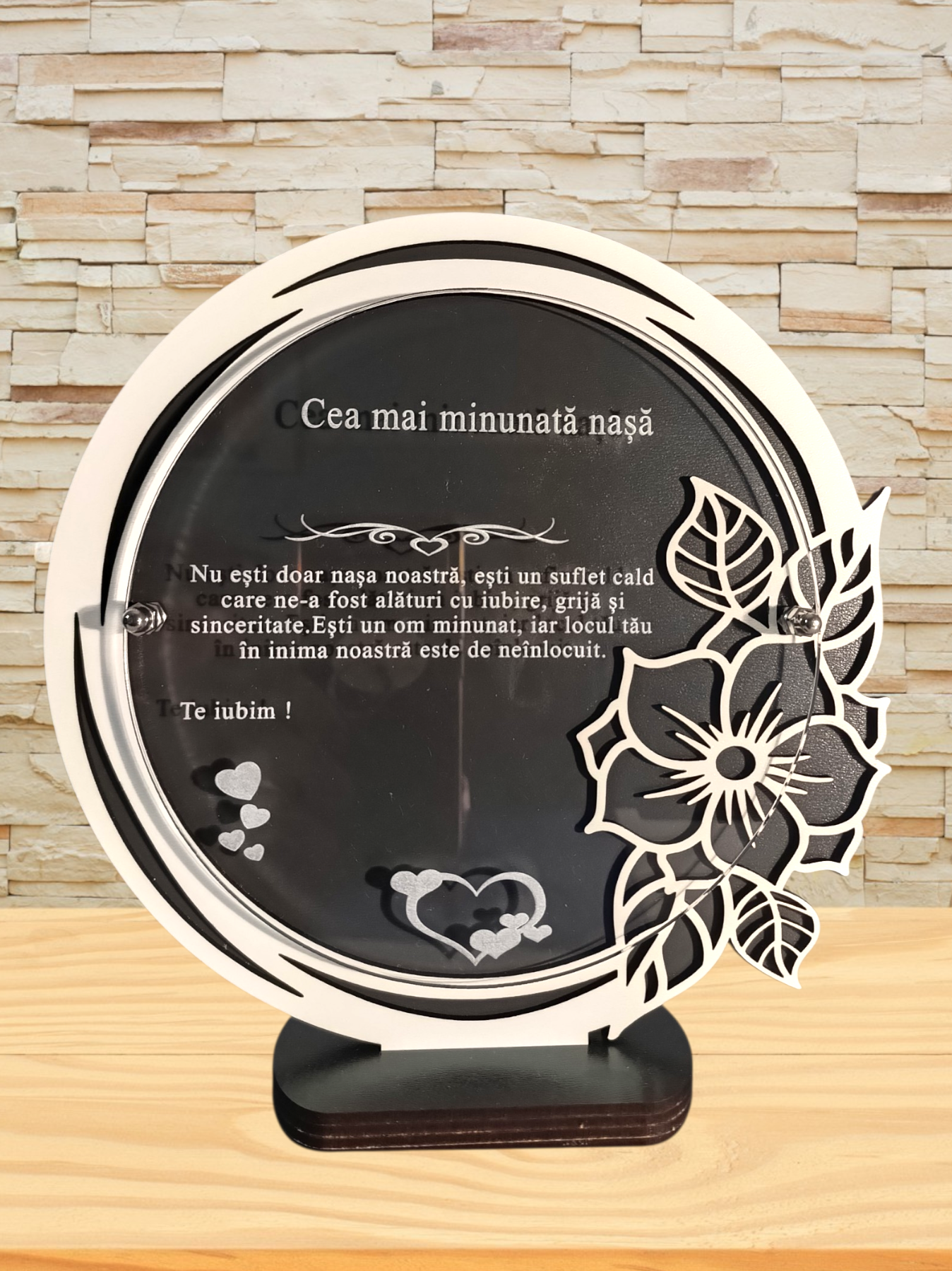 Plachetă personalizată -Pentru nașă