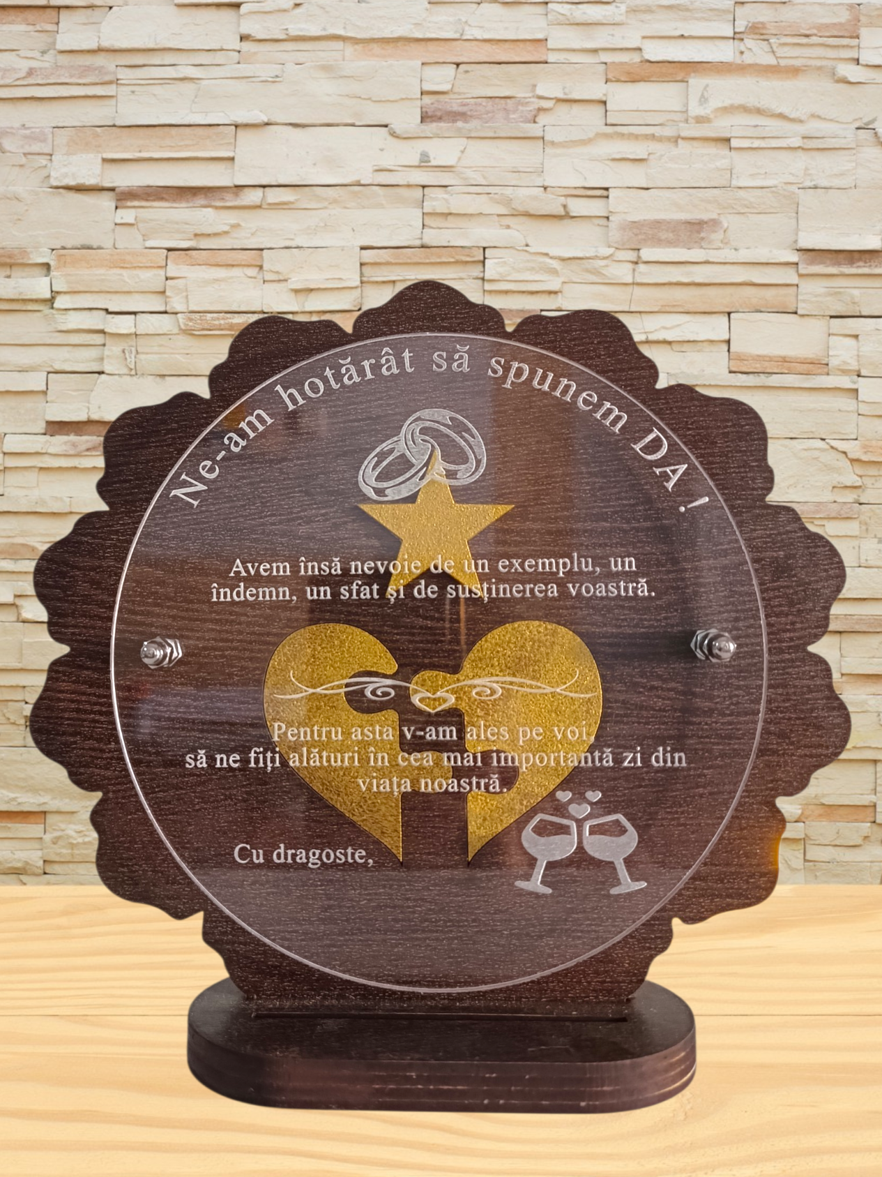 Plachetă personalizată -Cerere de nași