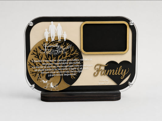 Plachetă Personalizată Family cu Ramă Foto